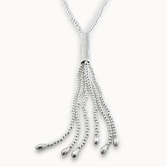 Uno de 50 Jellyfish Silver Long Tassel Necklace - Picture 5 of 11